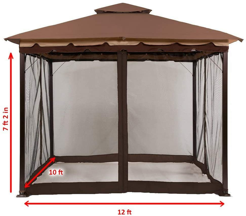Sunjoy L-GZ531PST-C-T Fabric Replacement Mosquito Netting, Brown