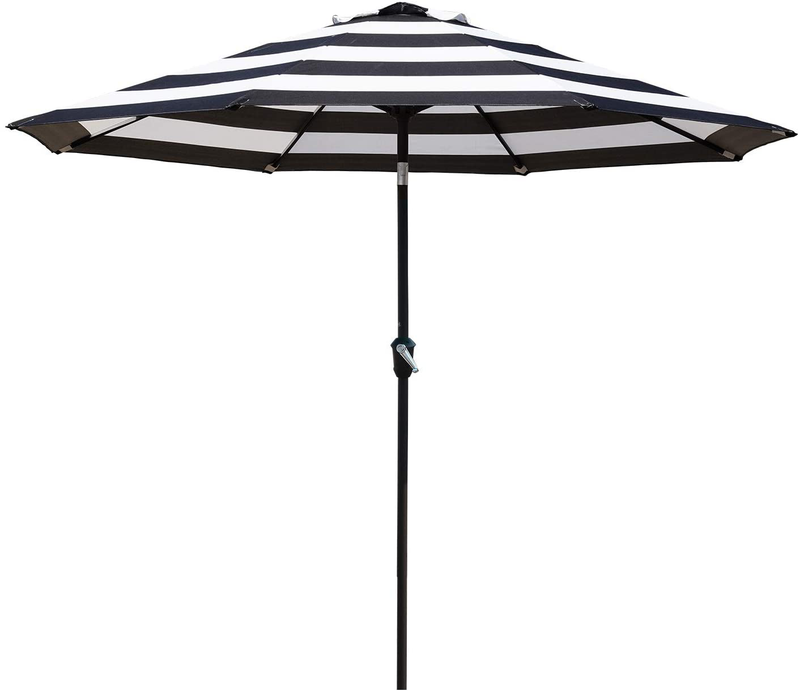Grand Patio 9 FT Enhanced Aluminum Patio Umbrella, UV Protected outdoor Umbrella with Auto Crank and Push Button Tilt, Blue