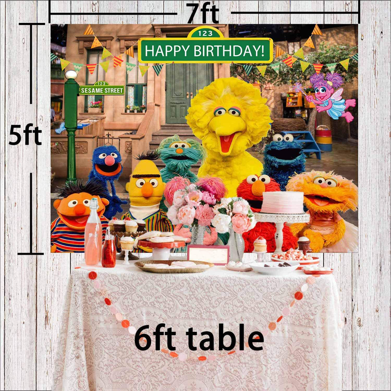 Sesame Street Backdrop | First Birthday | Party Supplies | Decorations | 1st | Girl | Boy | Banner Photography Background