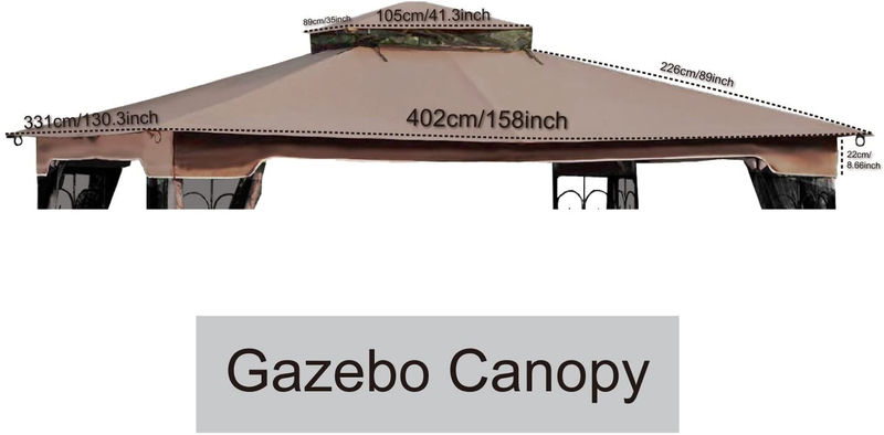 MasterCanopy 10x12 Gazebo Replacement Canopy Roof for Model L-GZ798PST-E Top Only
