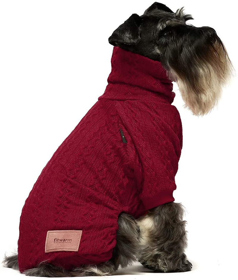 Fitwarm Thermal Knitted Dog Pajamas Pet Clothes Doggie Turtleneck PJS Lightweight Puppy Sweater Doggy Winter Coat Outfits Cat Jumpsuits