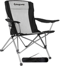 Kingcamp Oversized Camping Chairs Upgraded Widen Seat Padded Backrest Armrest Heavy Duty Camping Chairs Lawn Chairs Folding Outdoor Sports Chairs for Adults with Cup Holder Supports 300 Lbs