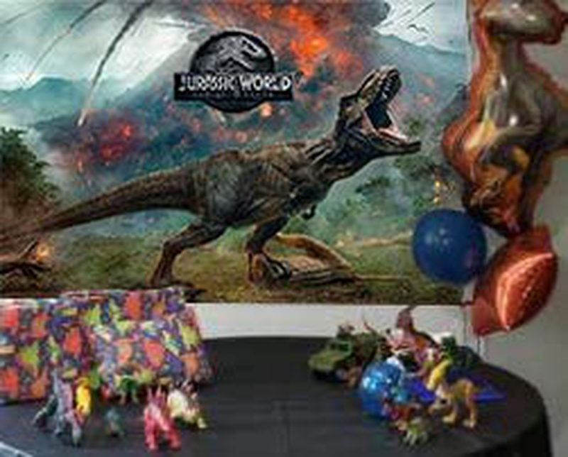 Jurassic World Photography Backdrops 7X5ft Vinyl Dinosaur Park Volcano Forest Animal Photo Background Children Boys Birthday Party Supplies Dessert Cake Table Decor Kids Party Banner Props
