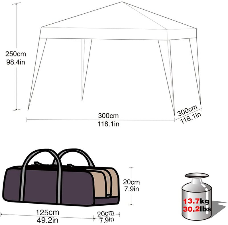 KingCamp Instant Durable Multipurpose Portable Outdoor Canopy Tent, Fit for Patio Gazebo, Wedding Party, Commercial Fair Shelter, Car Shelter (10'×10'), Green, One Size