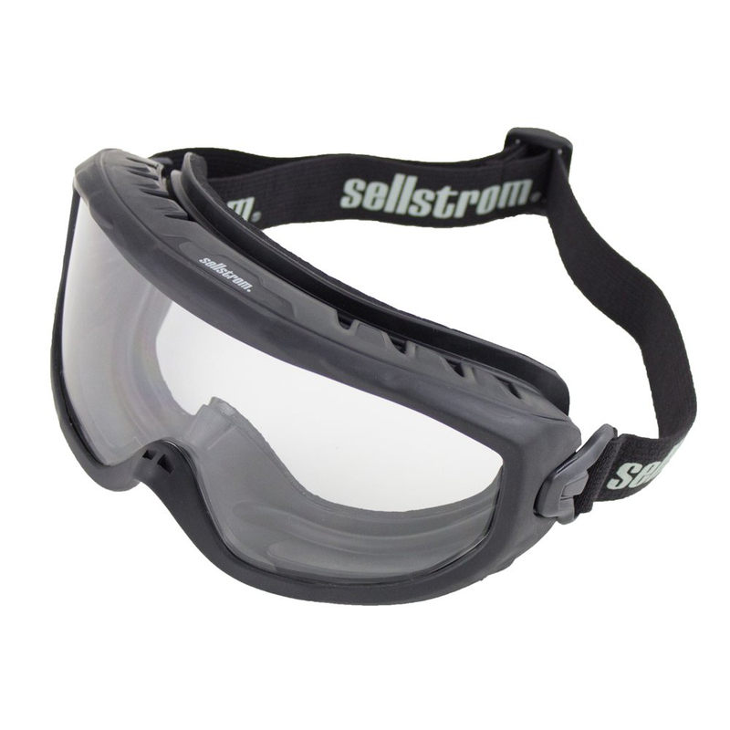 Sellstrom Safety Goggles – Wildland Fire OTG Eye Protection, S80225, Anti Fog, Scratch Resistant, Protective Eye Shield for Men and Women with Clear Lens, Adjustable Strap, Black Frame