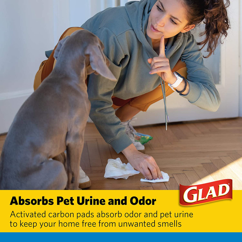 Glad for Pets Black Charcoal Puppy Pads-Puppy Potty Dog Training Pads That Absorb & NEUTRALIZE Urine Instantly-Training Pads for Dogs, Dog Pee Pads, Pee Pads for Dogs, Dog Crate Pads