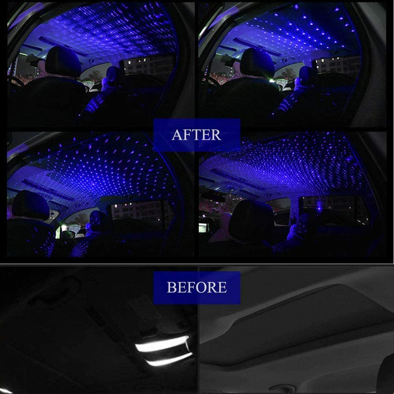 LEDCARE Car Roof Star Night Light, Portable Adjustable USB Flexible Interior LED Show Romantic Atmosphere Star Night Projector for Cars,Bedrooms,Parties,etc (Blue)