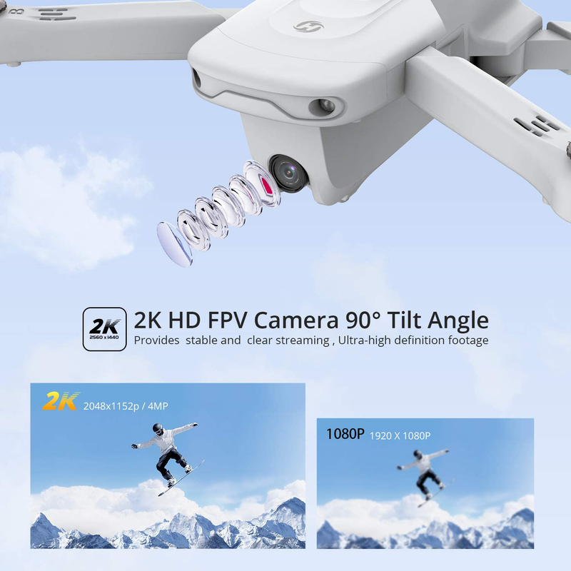 Holy Stone HS175 Drone with Camera for Adults 2K UHD, GPS Auto Return, 5GHz FPV RC Quadcopter Follow Me, Waypoints, Circle Fly, Optical Flow, Headless Mode, 2 Batteries for 40 Min and Carrying Case