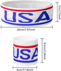 SHANGXING American Flag Sports Headband & Wristband-Striped Sweatband Set for Basketball, Football, Running, Gym & Exercise