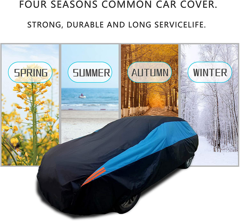 MORNYRAY Waterproof Car Cover All Weather Snowproof UV Protection Windproof Outdoor Full car Cover, Universal Fit for Sedan (Fit Sedan Length 194-206 inch)