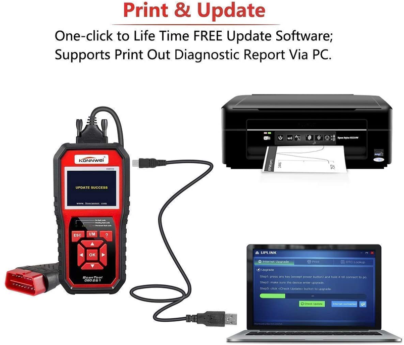 KONNWEI KW850 Professional OBD2 Scanner Auto Code Reader Diagnostic Check Engine Light Scan Tool for OBD II Cars After 1996 (Original)
