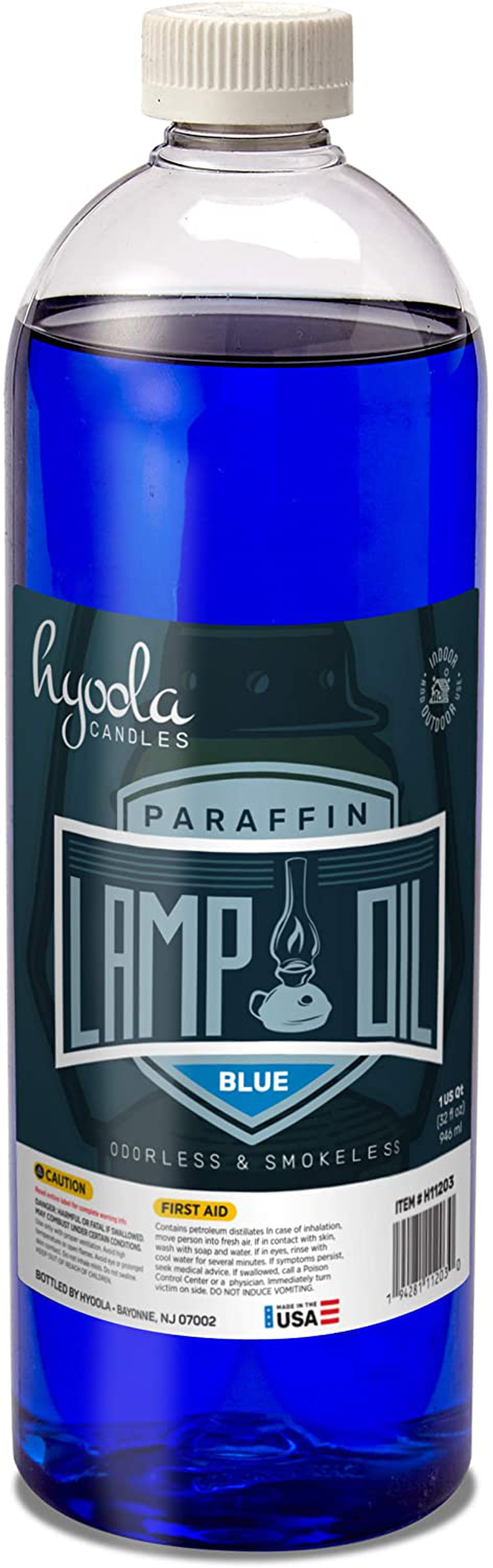 Hyoola Candles Liquid Paraffin Lamp Oil - Blue Smokeless, Odorless, Ultra Clean Burning Fuel for Indoor and Outdoor Use - Highest Purity Available - 32oz