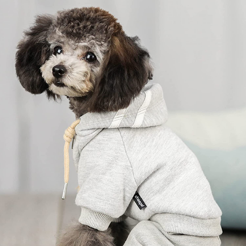 Fenrici Dog Hoodie - Comfortable, Fashionable and Machine Washable Pet Dog Sweatshirt, Dog Clothing for Small and Medium Dogs - Available in Black, Grey, Pink