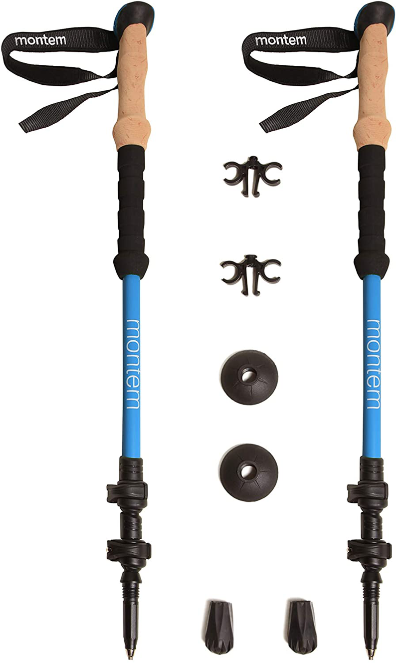 Montem Ultra Light 100% Carbon Fiber Trekking, Walking, and Hiking Poles - One Pair (2 Poles) - Ultra Light, Quick Locking, and Ultra Durable