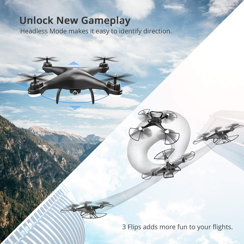 Holy Stone HS110D FPV RC Drone with 1080P HD Camera Live Video 120°Wide-Angle WiFi Quadcopter with Gravity Sensor, Voice Control, Gesture Control, Altitude Hold, Headless Mode, 3D Flip RTF 2 Batteries
