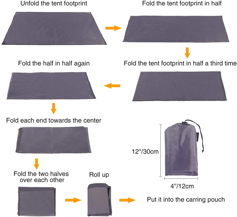 REDCAMP Waterproof Camping Tarp, 4 in 1 Multifunctional Tent Footprint for Camping, Hiking, Backpacking, Lightweight and Compact