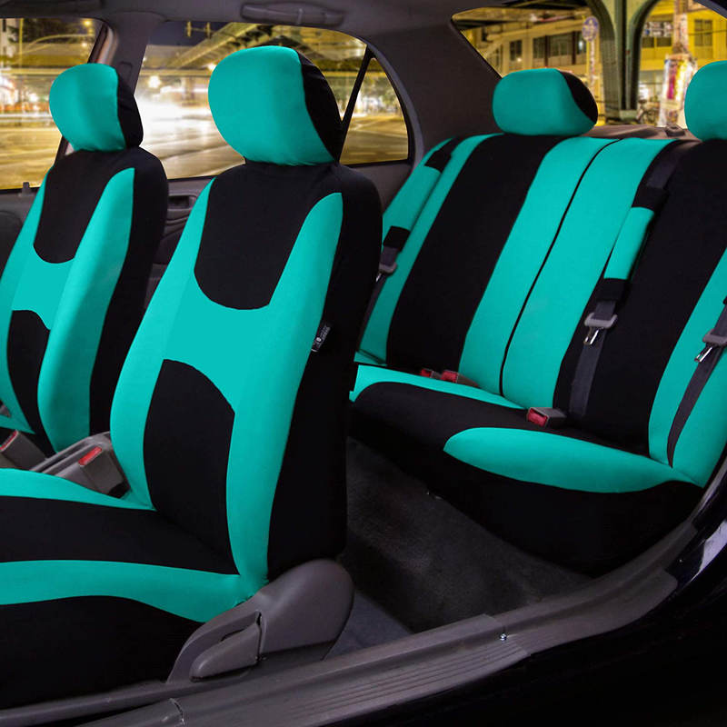 FH Group FB030MINT115 full seat cover (Side Airbag Compatible with Split Bench Mint)