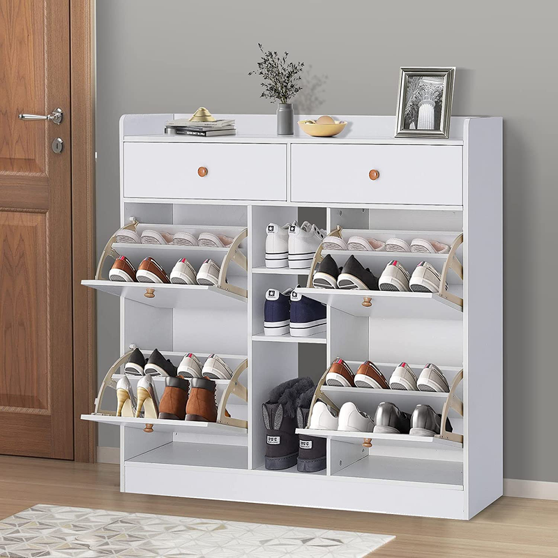 DEYAOPUPU Shoe Cabinet for Entryway,Modern Shoe Storage Cabinet,Freestanding White Shoe Rack Storage Organizer