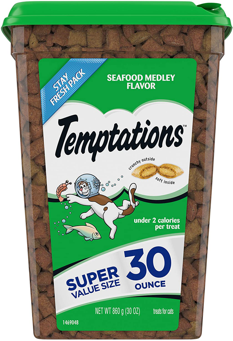 TEMPTATIONS Classic Crunchy and Soft Cat Treats, 30 oz.