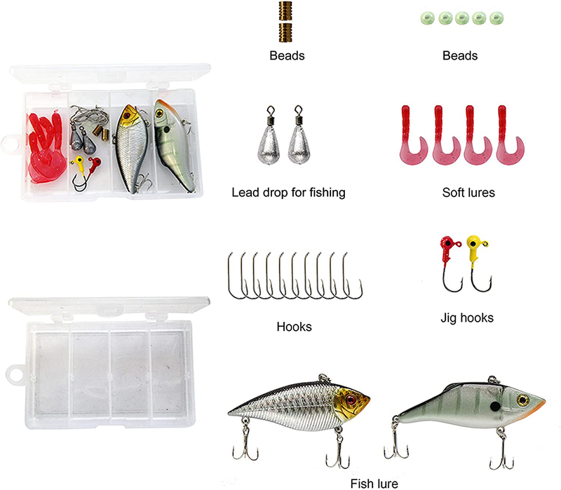 Telescopic Fishing Rod and Reel Combos Full Kit Fishing Accessories with Spinning Reel, Line, Lure, Hooks and Bag, Fishing Gear Set for Beginners Adults Freshwater Saltwater