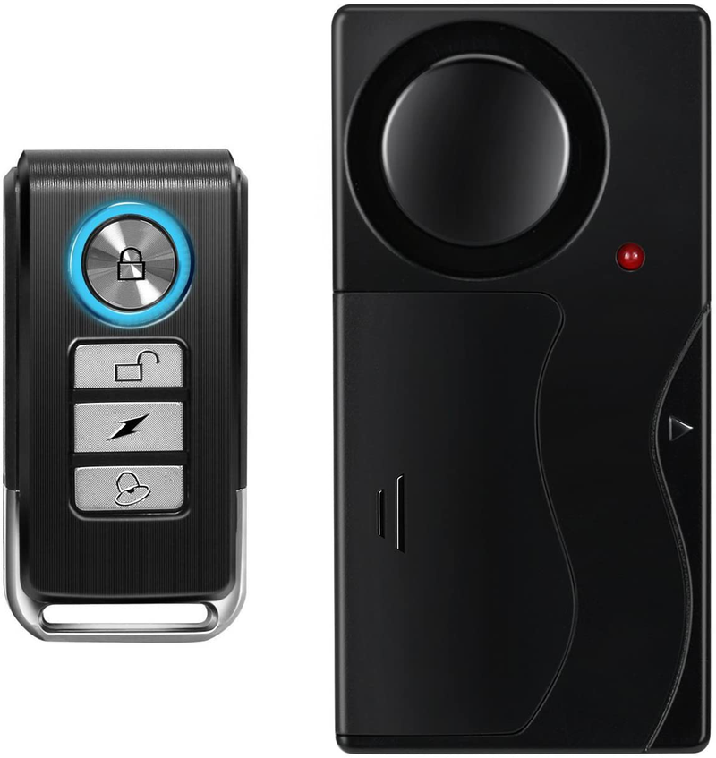 Wsdcam Wireless Vibration Alarm with Remote Control Anti-Theft Alarm Bike/Motorcycle/Vehicle Security Alarm, 110db Loud, Door and Window Alarm