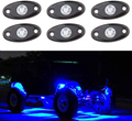 SUNPIE Blue LED Rock Lights Kits with 6 pods Lights for JEEP Off Road Truck Car ATV SUV Motorcycle Under Body Glow Light Lamp Trail Fender Lighting (Blue)