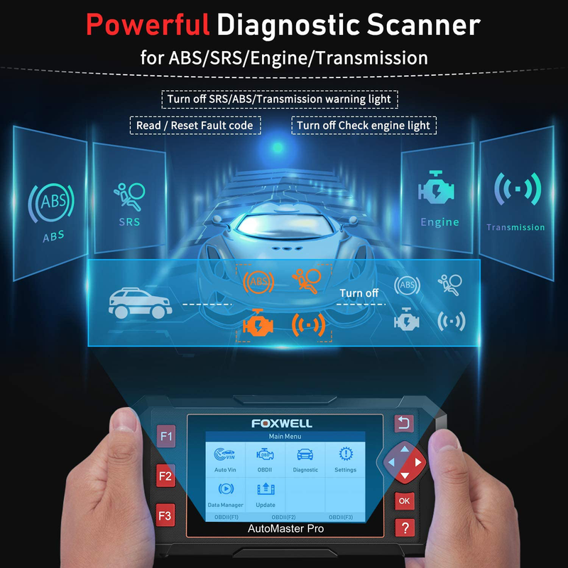 FOXWELL Car Scanner NT604 Elite OBD2 Scanner ABS SRS Transmission, Check Engine Code Reader,Diagnostic Scan Tool with SRS Airbag Scanner,Car Diagnostic Scanner for Cars