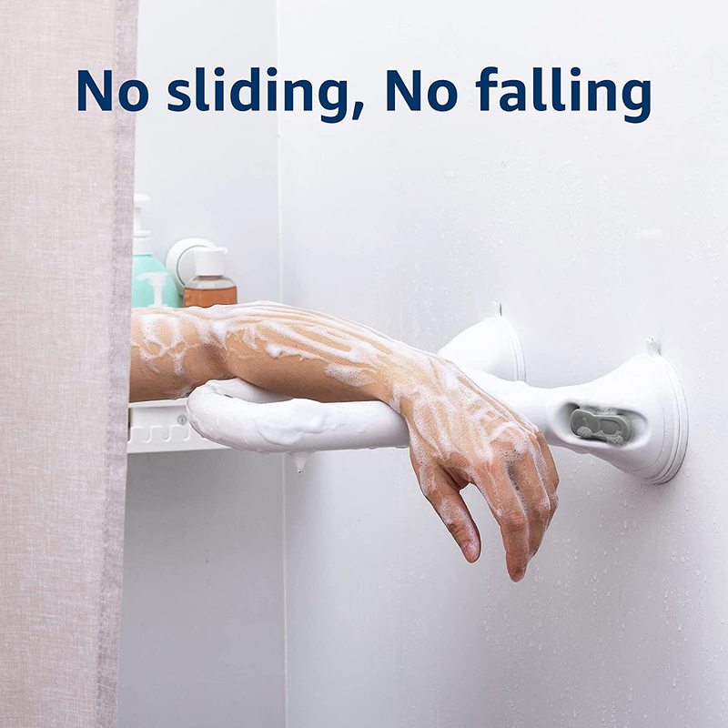 TAILI Suction Shower Grab Bar Bathroom Balance Handle Strong Hold Safety Grip Grab Bar for Handicap, Elderly, Senior, Injury, Assist Bath Hand Rail Support Holds up to 240LBS No Drilling