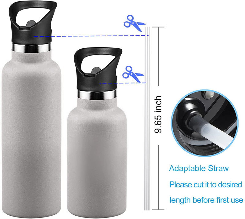 Straw Lid for Hydro Flask Standard Mouth Water Bottle, Sports Cap Replacement Top Accessories with Straws with Fixed Handle for Hydroflask