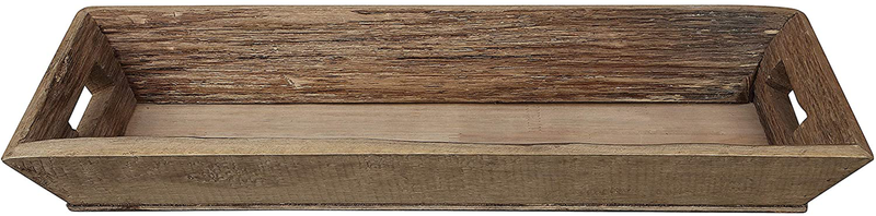 Creative Co-op Brown Rectangle Decorative Wood Tray, 21.5 x 8