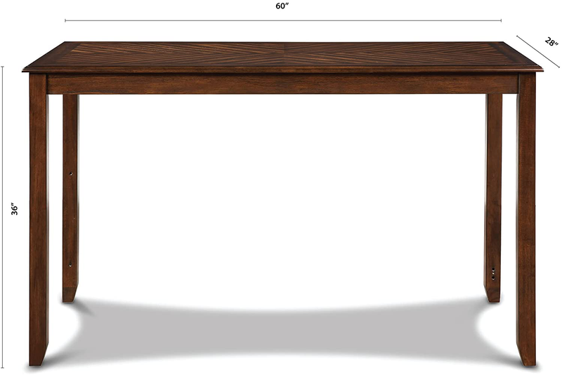 New Classic Furniture Amy Kitchen Counter Island Dining Table for 4 with Storage Shelf & USB Chargers, Traditional Cherry