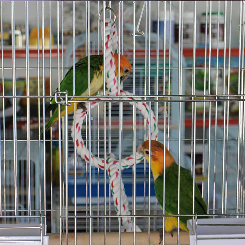 LeerKing Bird Hanging Perches Swings Toy Parrot Circle Ring Cotton Rope Bird Cage Chewing Toys Bungee