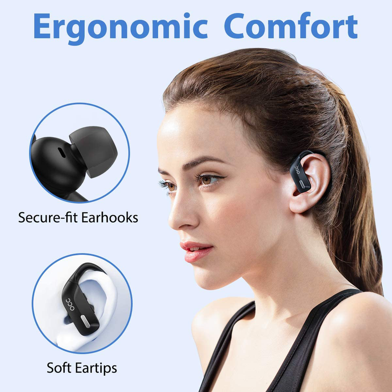 Wireless Earbuds Occiam Bluetooth Headphones 48H Play Back Earphones TWS Deep Bass in Ear Waterproof with Microphone LED Display for Sports Black