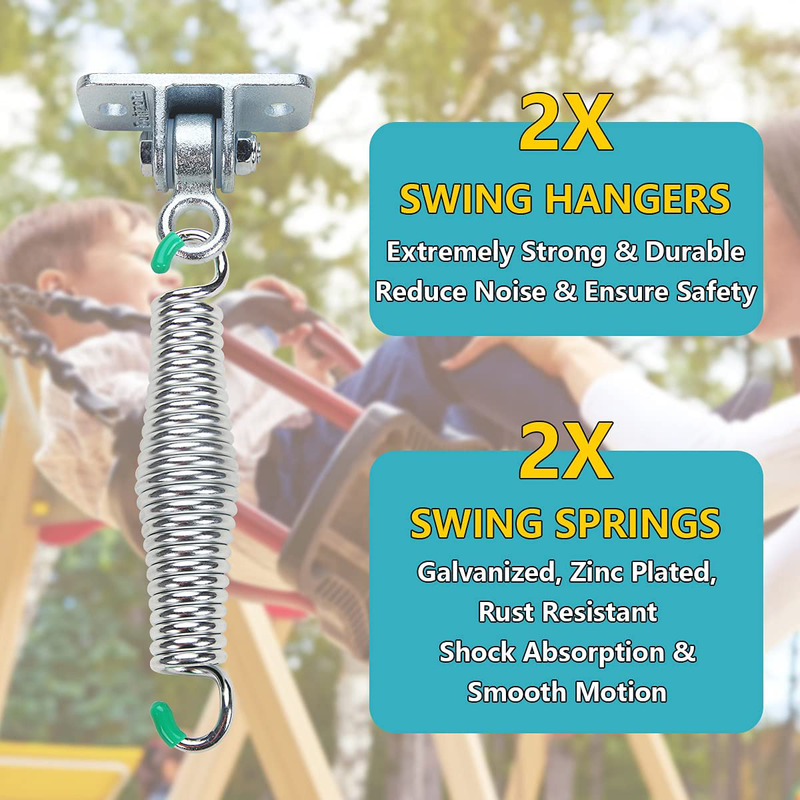 Porch Swing Hanging Kit, Butizone Heavy Duty Swing Hangers and Springs for Ceiling Mount Porch Swings and Hammock Chairs, 700 Lbs. Capacity, Set of 2