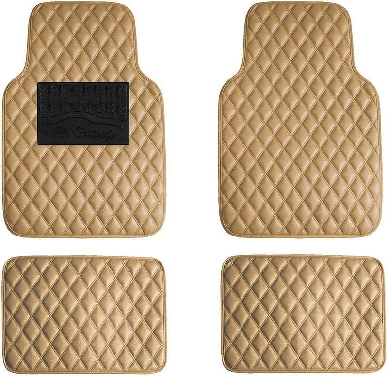 FH Group Premium Carpet Floor Mats with Heel Pad, Diamond Pattern (F12002BLACK)