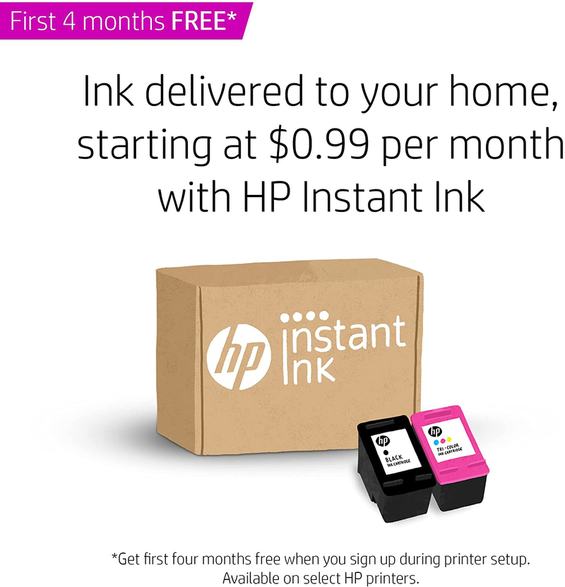 HP DeskJet Plus 4155 Wireless All-in-One Printer, Mobile Print, Scan & Copy, HP Instant Ink Ready, Auto Document Feeder, Works with Alexa (3XV13A)