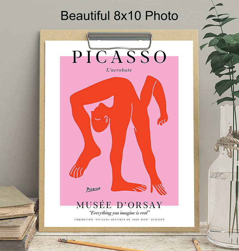 Pablo Picasso Wall Art - Pablo Picasso Poster - Pablo Picasso Prints - Gallery Wall Art - Museum Poster - Mid-Century Modern Decor - Abstract Art - Minimalist Wall Decor - Art Gifts for Women - 8x10