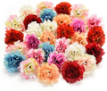 Fake flower heads in Bulk Wholesale for Crafts Peony Flower Head Silk Artificial Flowers for Wedding Decoration DIY Party Home Decor Decorative Wreath Fake Flowers 30 Pieces 4.5cm (Colorful)