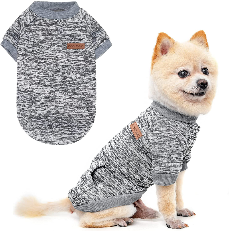 KOOLTAIL Dog Fall Winter Sweater for Small Medium Large Dogs or Cats, Soft & Warm Cold Weather Stylish Clothes, Pet Thickening Coat (XS/S/M/L, Pink/Navy/Grey)