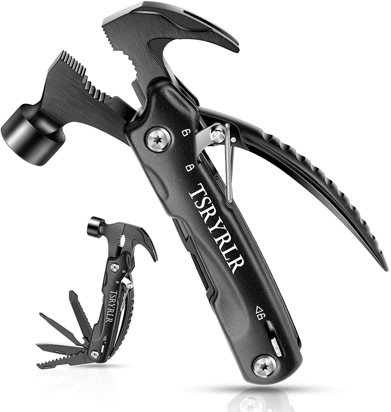 Gifts for Men,Boyfriend, Husband, Father, Camping Accessories, Cool & Unique Birthday Christmas Gifts Ideas for Him Dad, Mini Hammer Multitool with Knife Camping Gear Survival Tool