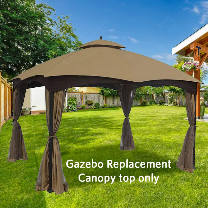 Hofzelt Outdoor Gazebo Replacement 10'x12' Canopy Soft-Top 2-Tier Patio Canvas Cover for Lowe's 10' x 12' Gazebo Model