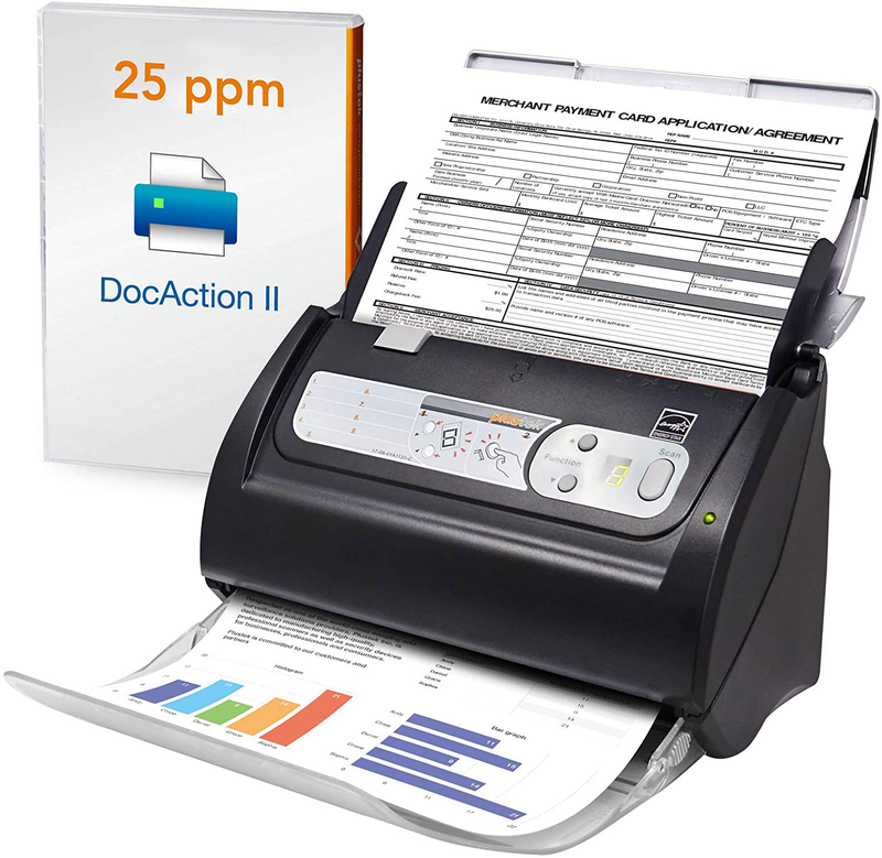 Plustek PS186 High Speed Document Scanner, with Auto Document Feeder (ADF). For Windows 7 / 8 / 10