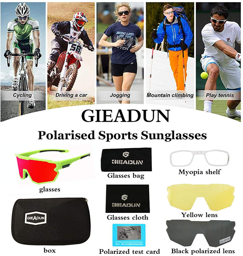 Sports Sunglasses Cycling Glasses Polarized Cycling, Baseball,Fishing, Ski Running,Golf