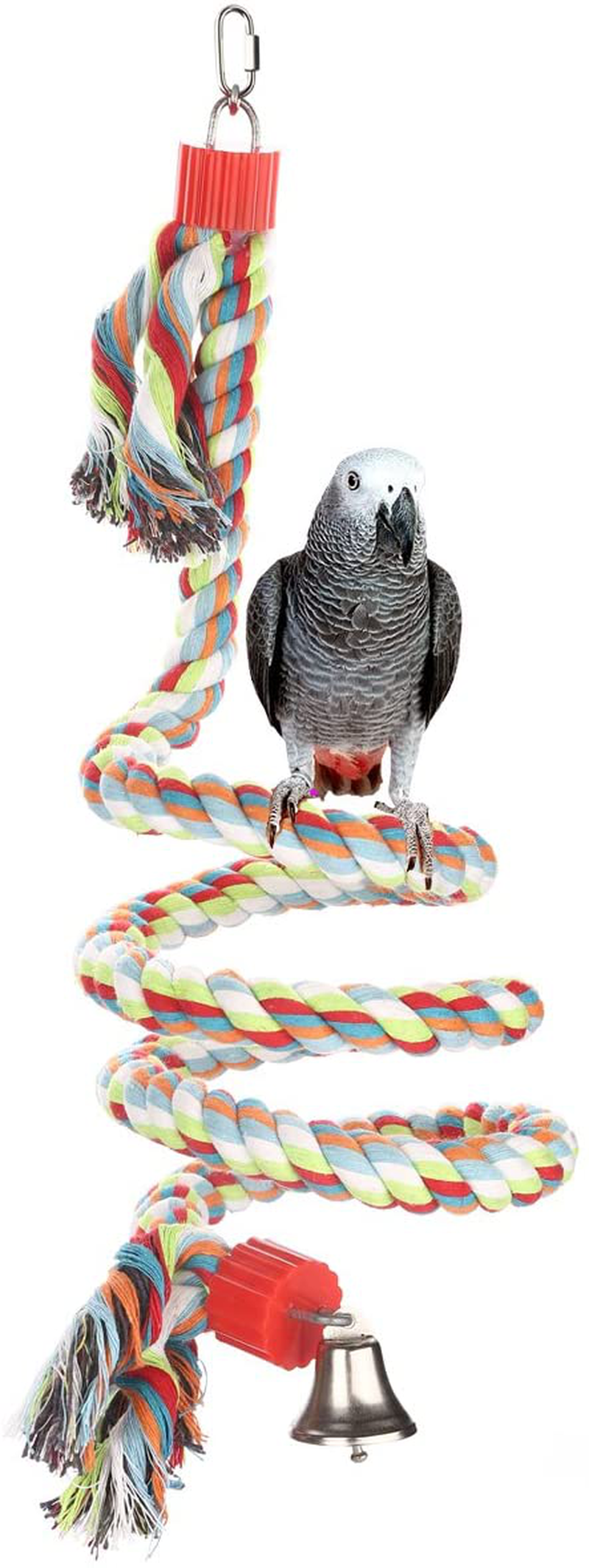 Jusney Bird Perch, Large Parrot Toys Climbing Rope Bungee Bird Toys