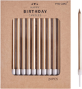 PHD CAKE 24-Count Gold Long Thin Birthday Candles, Cake Candles, Birthday Parties, Wedding Decorations, Party Candles