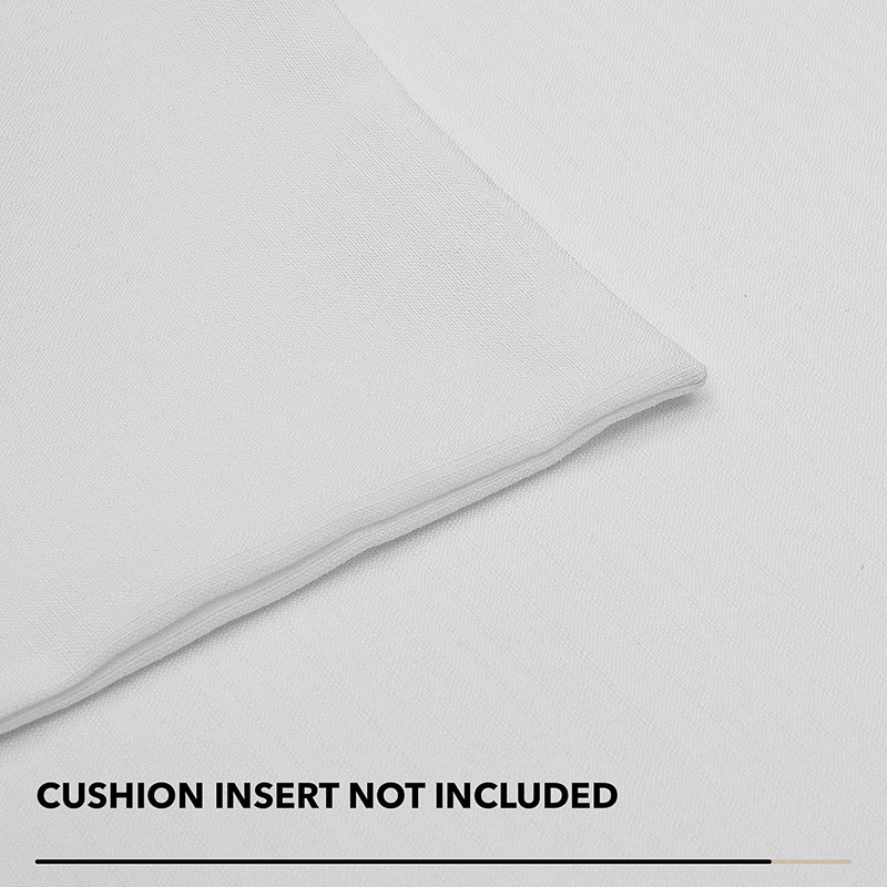 Deconovo White Blank Cushion Covers, 4 PCS Faux Linen Pillow Cases with Invisible Zipper, Soft Pillow Covers for Bench,18X18 Inch, Set of 4 Case Only No Insert