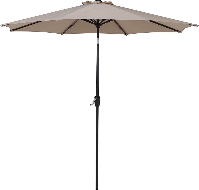 Grand Patio 9 FT Enhanced Aluminum Patio Umbrella, UV Protected outdoor Umbrella with Auto Crank and Push Button Tilt, Blue