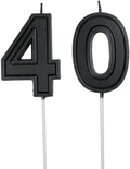 Qj-solar 2.76 inch Gold Number 40 Birthday Candles,40th Cake Topper for Birthday Decorations