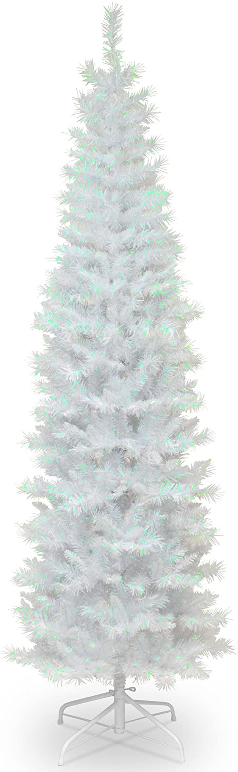 National Tree Company Artificial Christmas Tree | Includes Stand | White Iridescent Tinsel - 6 ft