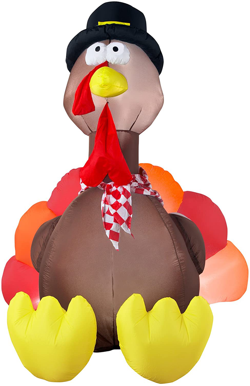 Gemmy Airblown Inflatable Original Turkey - Indoor Outdoor Holiday Decoration, 6-Foot Tall